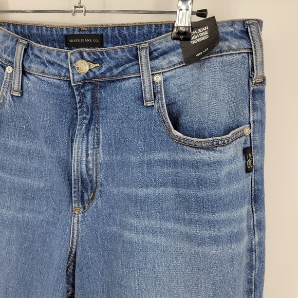 Silver Jean Co. Mom Jeans High Rise Tapered size 32 NWT - Picture 8 of 17